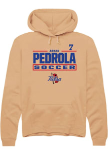 Arnau Pedrola Rally Mens Gold Tulsa Golden Hurricane NIL Stacked Box Player Hood
