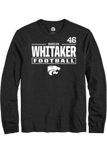 Darien Whitaker Mens Black K-State Wildcats NIL Stacked Box Long Sleeve Player T Shirt
