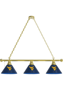 West Virginia Mountaineers 3 Shade Gold Billiard Lamp