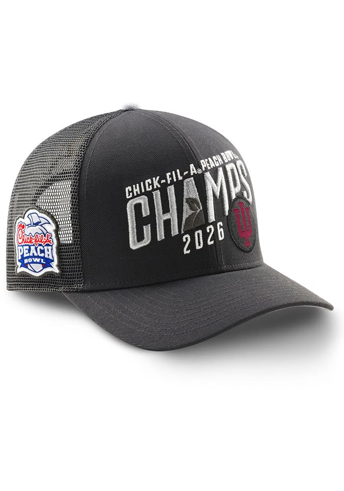 Nike Indiana Hoosiers BLACK 2026 Peach Bowl Champs Rise Trucker