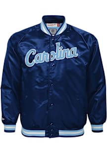 Mitchell and Ness North Carolina Tar Heels Youth Light Blue Satin Light Weight Jacket