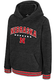 Colosseum Nebraska Cornhuskers Youth Charcoal Polar Fleece Long Sleeve Hoodie