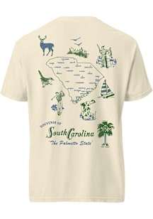 South Carolina Ivory Map Short Sleeve Fashion T Shirt