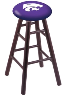 Brown K-State Wildcats Round Cushion Oak Pub Stool