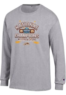 Mens Western Michigan Broncos Grey Champion 2025 National Champions Jersey Tee