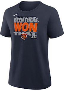 Nike Chicago Bears Womens Navy Blue 2025 Division Champions Short Sleeve T-Shirt