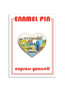 Pittsburgh Souvenir Skyline Heart Pin
