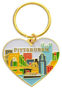 Pittsburgh Skyline Heart Keychain