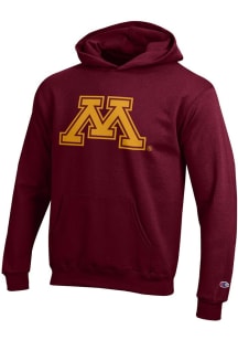 Youth Minnesota Golden Gophers Maroon Champion Powerblend Long Sleeve Hooded Sweatshirt