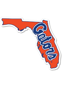 Florida Gators 2" Gators Script State Logo Dizzler Stickers - Blue