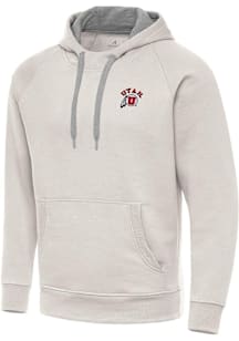 Antigua Utah Utes Mens White Victory Long Sleeve Hoodie