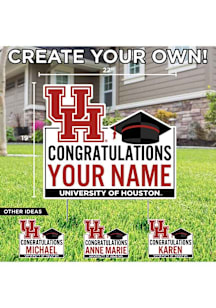 Houston Cougars Personalized Congratulations Grad Yard Sign - White