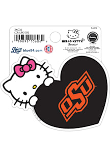 Oklahoma State Cowboys Hello Kitty Heart Stickers - Orange