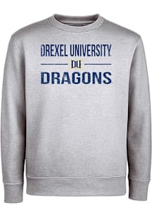 Drexel Dragons Youth Grey Cruz Long Sleeve Crew Sweatshirt