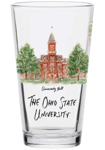 White Ohio State Buckeyes 15oz Campus Line Art Pint Glass