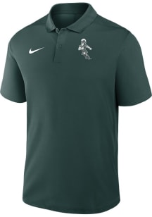 Mens Michigan State Spartans Green Nike Sparty Playing Football Short Sleeve Polo Shirt