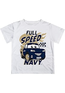 Vive La Fete Navy Midshipmen Toddler White Full Speed Short Sleeve T-Shirt