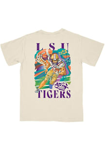 B-Unlimited LSU Tigers Ivory Football Fourth Quarter Fight Pocket Short Sleeve T Shirt