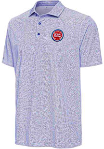 Antigua Detroit Pistons Mens Navy Blue Pave Short Sleeve Polo