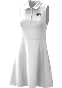 Columbia Missouri Tigers Womens White Heat Seal Match Short Sleeve Dress