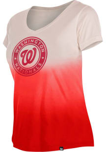 New Era Washington Nationals Womens Red Gradiant Short Sleeve T-Shirt