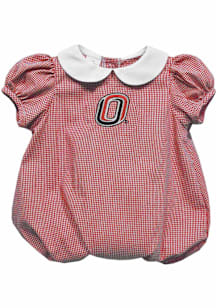 Vive La Fete UNO Mavericks Baby Red Gingham Collar Short Sleeve One Piece