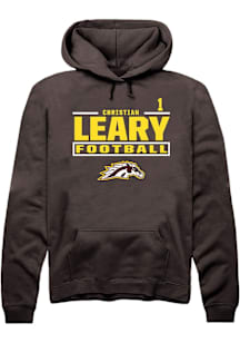 Christian Leary Western Michigan Broncos Mens Brown Football NIL Stacked Box Player Hood