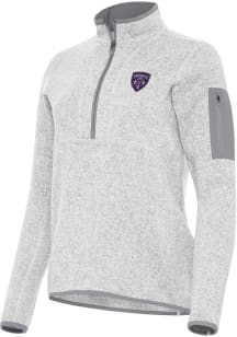 Antigua Louisville City FC Womens Grey Fortune Qtr Zip