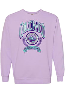 Summit Sportswear Colorado Womens Lavender Crest Crew Sweatshirt