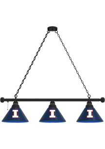 Black Illinois Fighting Illini 3 Shade Billiard Lamp