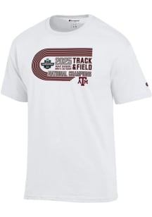 Champion Texas A&amp;M Aggies White 2025 Mens Track and Field Champions Jersey Short Sleeve T Shirt