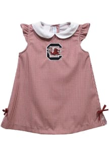 Vive La Fete South Carolina Gamecocks Baby Girls Red Gingham Short Sleeve Dress