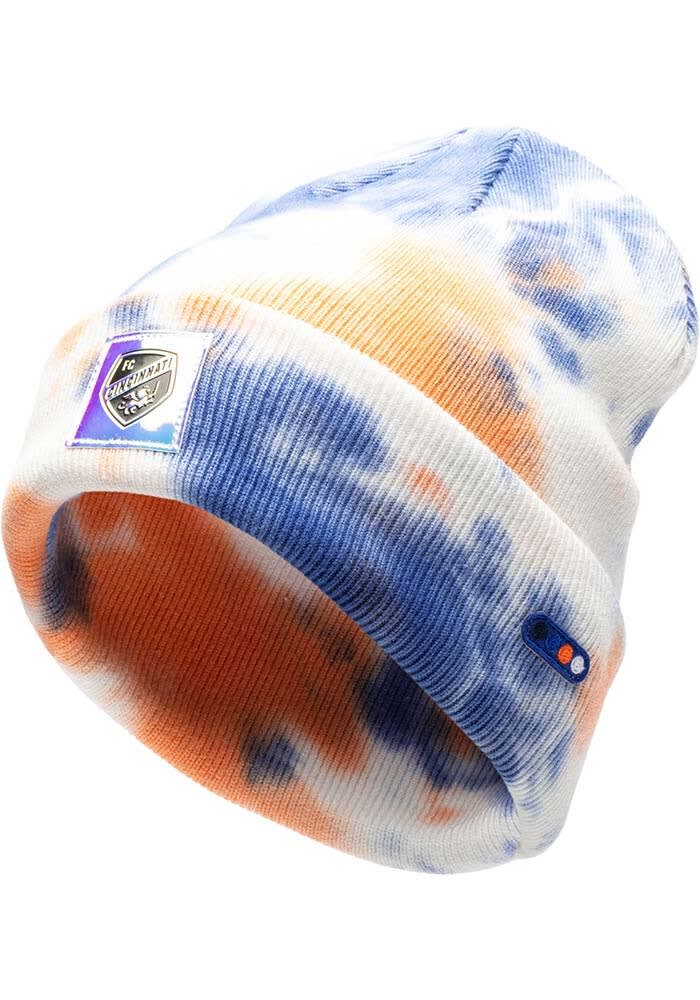 FC Cincinnati Blue Psychedelic Tie-Dye Cuff Mens Knit Hat