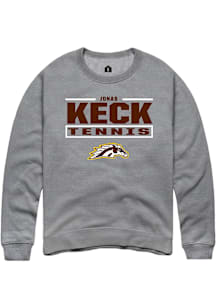 Jonas Keck Western Michigan Broncos Mens Grey NIL Stacked Box Player Crew
