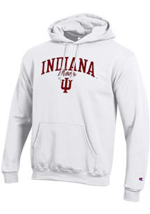 Champion Indiana Hoosiers Mens White Mom Script Powerblend Long Sleeve Hoodie
