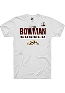 Sophia Bowman Western Michigan Broncos White NIL Stacked Box Short Sleeve Player T Shirt