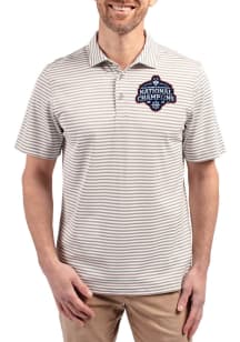 Cutter and Buck UConn Huskies Ash 2025 National Champions Virtue Eco Pique Stripe Big and Tall Pol..
