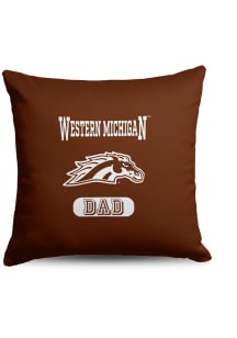 Brown Broncos Dad 18x18 Throw Pillow