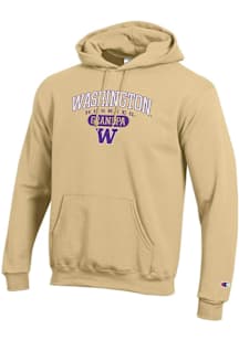 Champion Washington Huskies Mens Gold Pill Box Grandpa Powerblend Long Sleeve Hoodie
