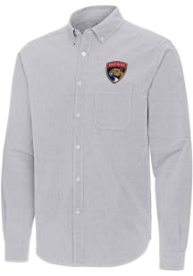 Antigua Florida Panthers Mens Ash Porter Long Sleeve Dress Shirt