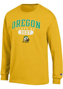 Mens Oregon Ducks Yellow Champion Class of 2027 Jersey Tee
