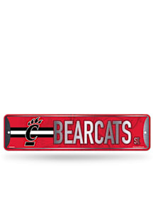 Cincinnati Bearcats Primary 4x15 Metal Street Sign - Silver