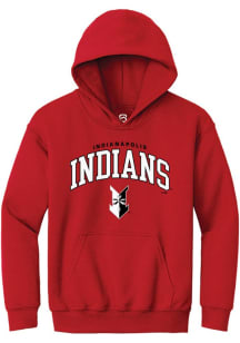 Summit Sportswear Indianapolis Indians Youth Red Arch Mascot Long Sleeve Hoodie