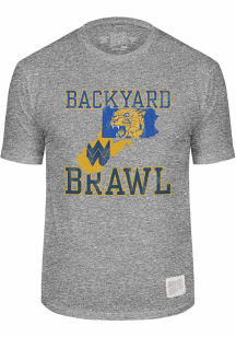 Pitt Panthers Grey Original Retro Brand Triblend Backyard Brawl Head to Head Short Sleeve Fashion..