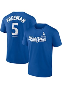 Freddie Freeman Los Angeles Dodgers Blue 2025 World Series Participant Short Sleeve Player T Shirt