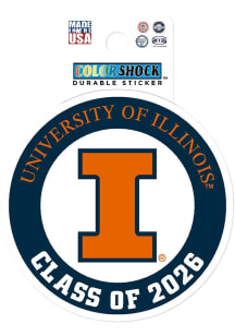 Orange Illinois Fighting Illini Class of 2026 Durable Stickers