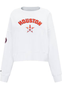 Pro Standard Houston Astros Mens White Classic Long Sleeve Fashion Sweatshirt