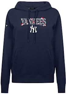 Levelwear New York Yankees Womens Navy Blue Adorn Festive Hooded Sweatshirt