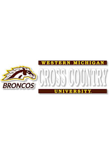 Western Michigan Broncos 6x2 Cross Country Auto Decal - Brown