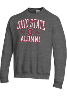 Mens Ohio State Buckeyes Charcoal Champion Est Alumni Powerblend Crew Sweatshirt